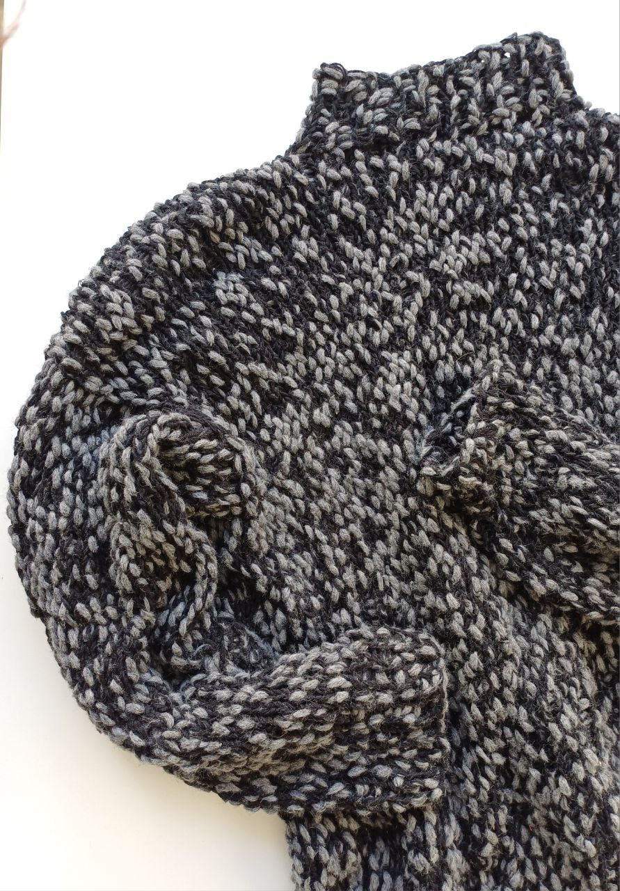 Long wool bouclé sweater