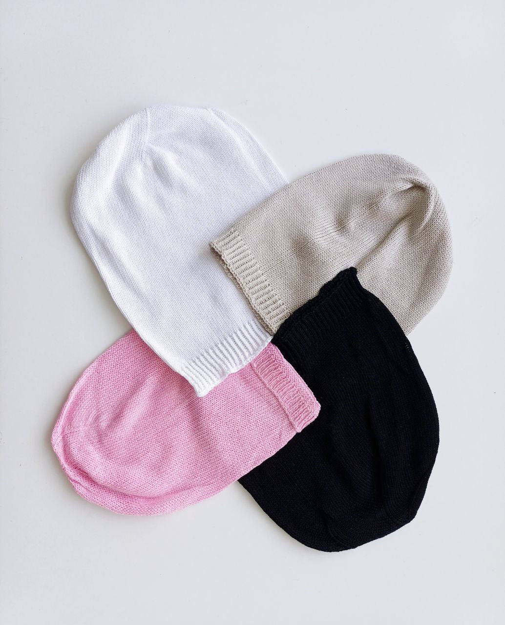Summer cotton white hat with a turn-up