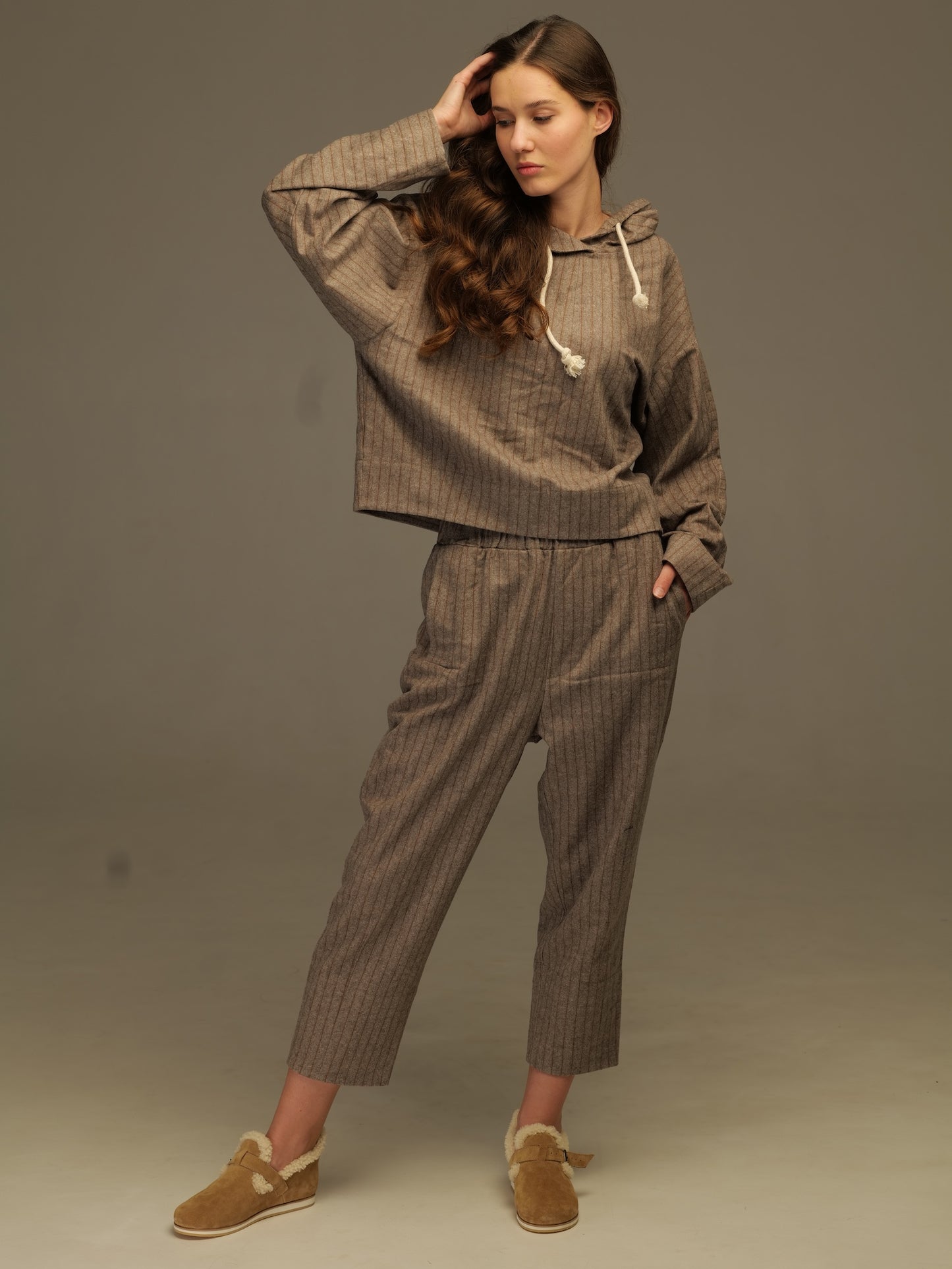 Striped woolen pants