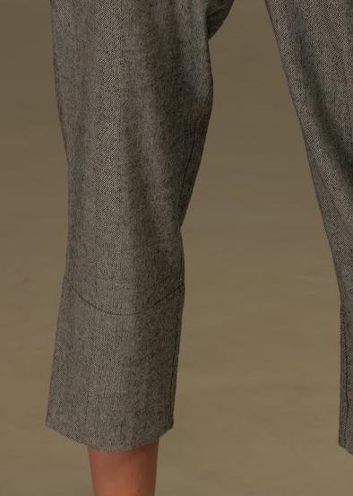 Light gray wool trousers, high waist
