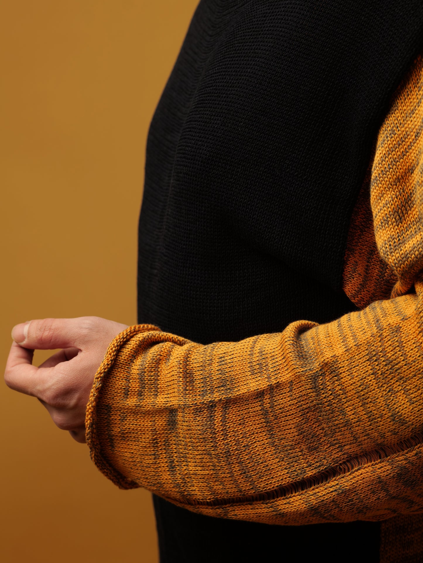 Orange-blue unisex long cotton sweater