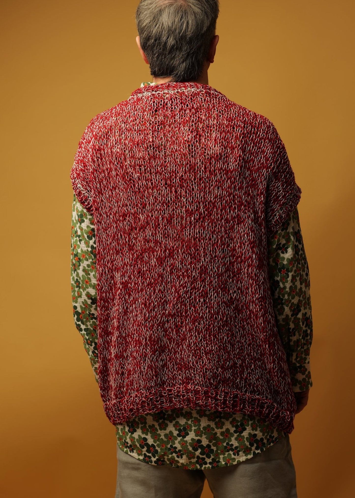 Retro long woolen vest for men