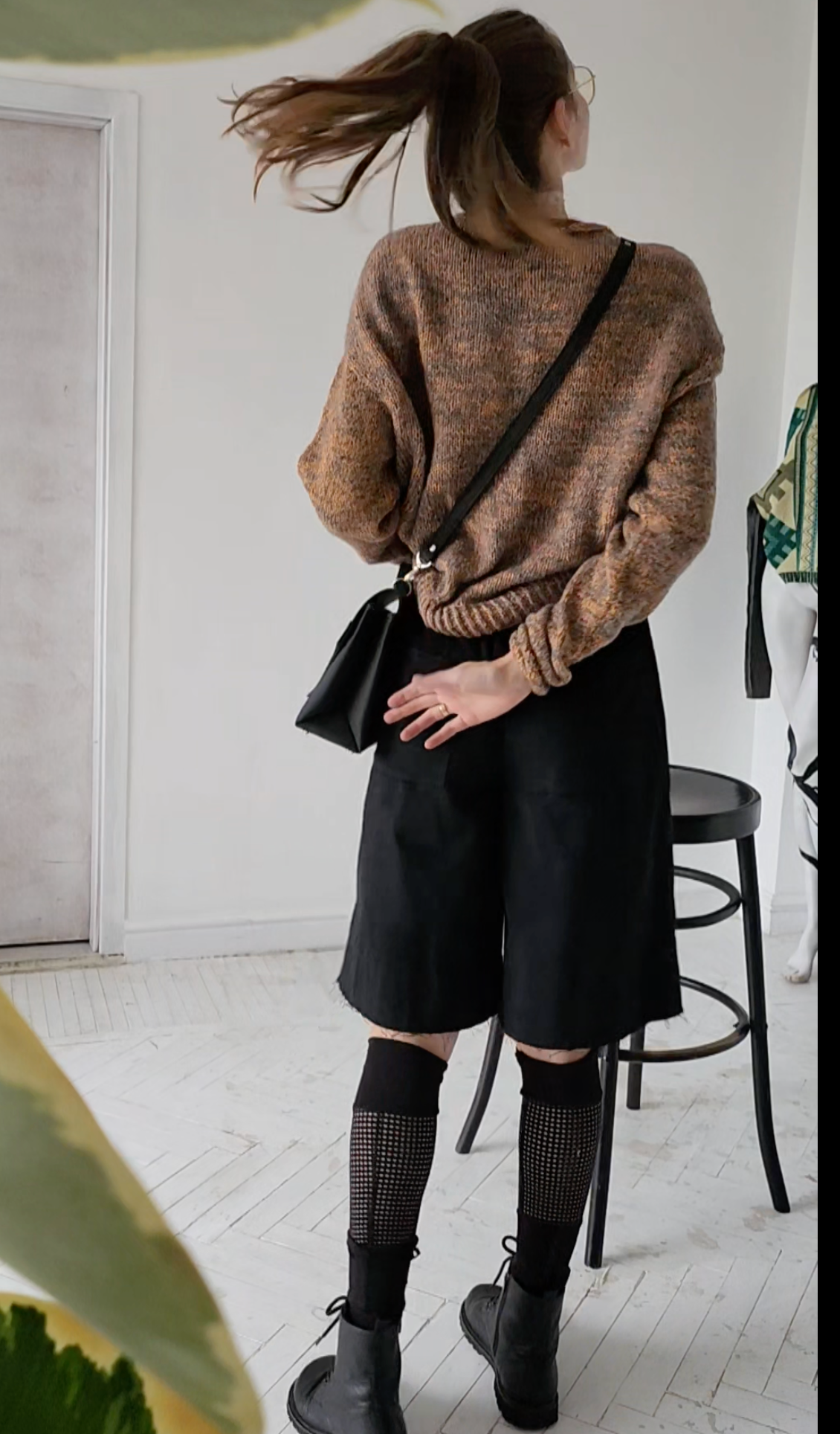 Dark brown cotton culottes
