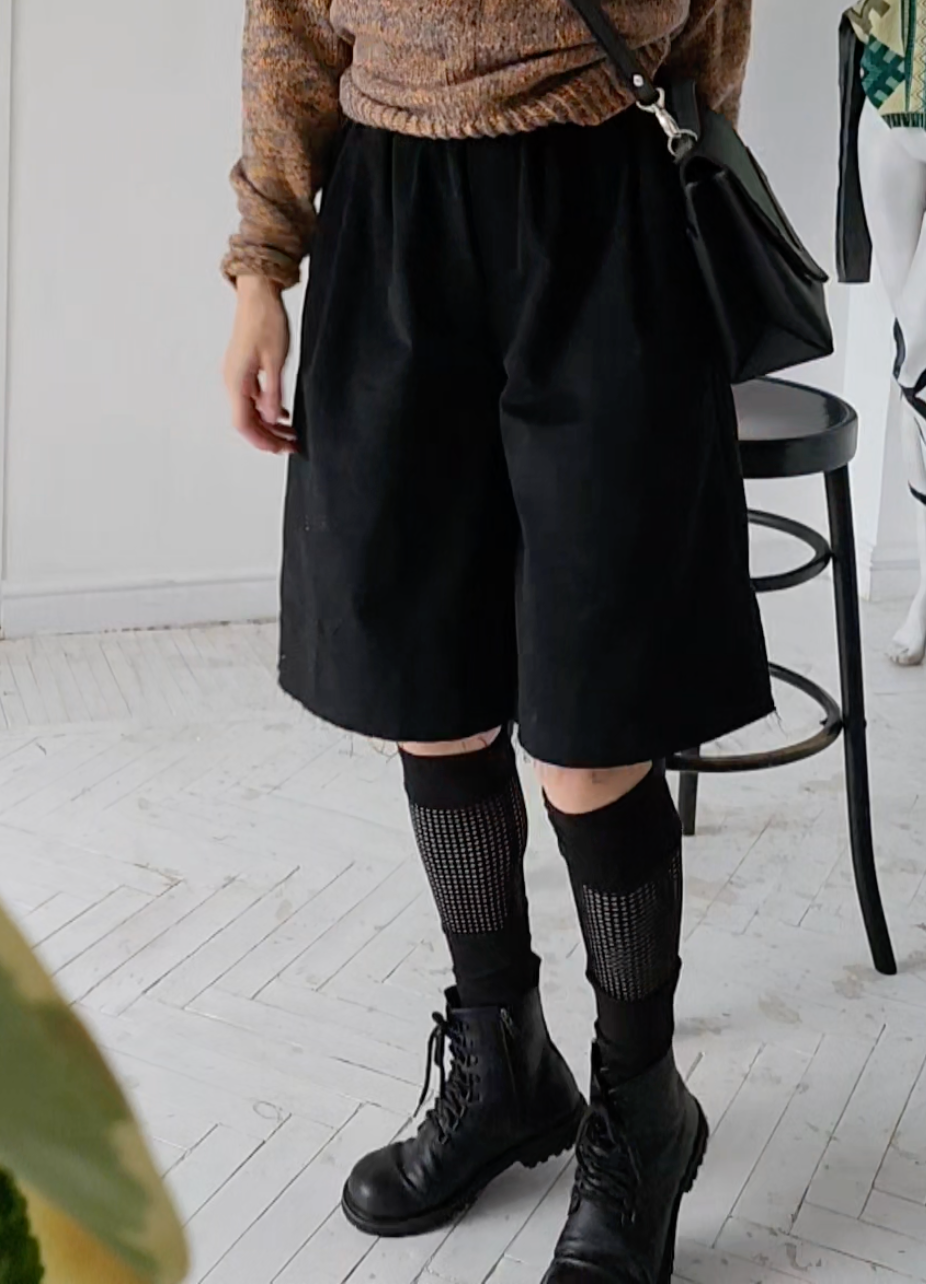 Dark brown cotton culottes