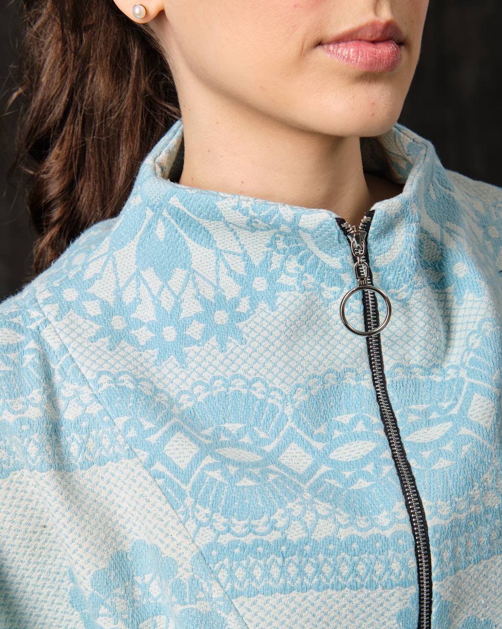 Sweatshirt "adidaska" recycling blue with a zipper
