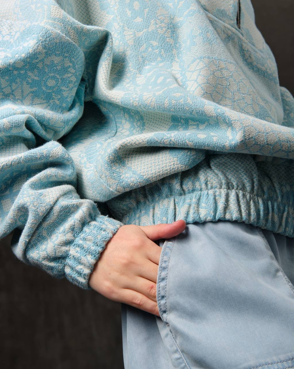 Sweatshirt "adidaska" recycling blue with a zipper