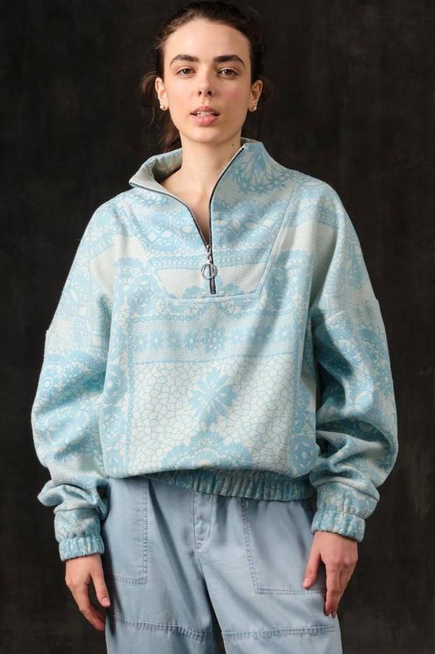 Sweatshirt "adidaska" recycling blue with a zipper