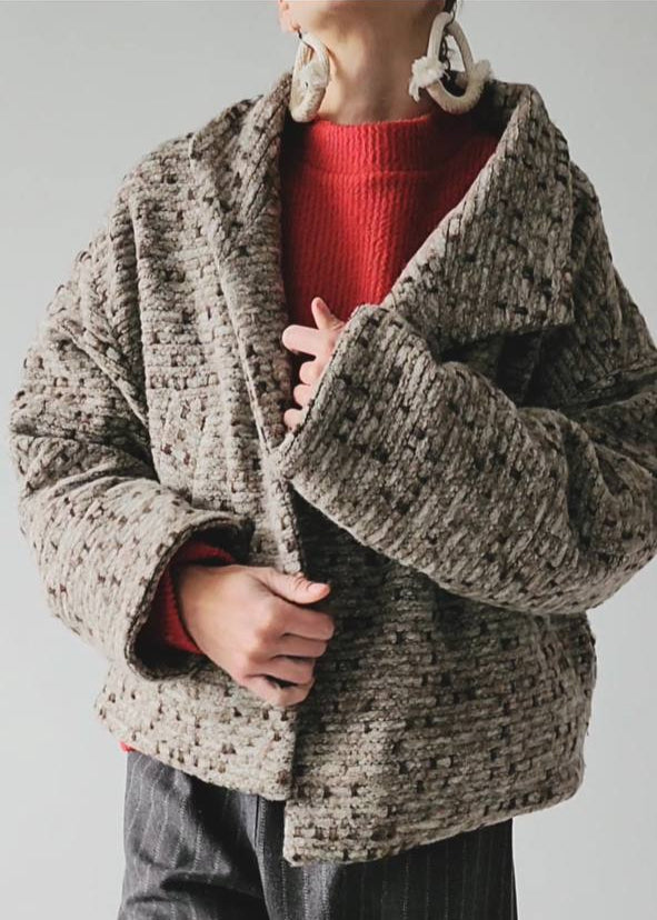 Short woolen coat, thick knitwear