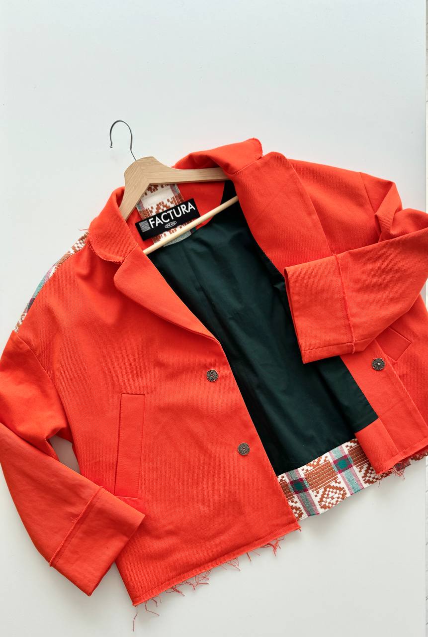 Hand-dyed gray cotton coat-jacket