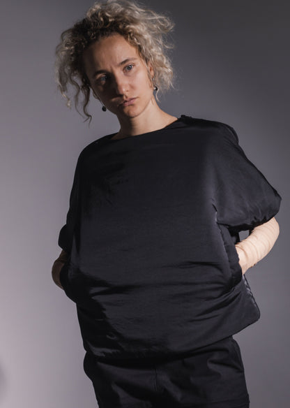 Black insulated vest with pockets