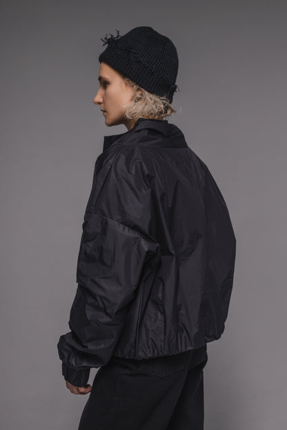 Black matte windbreaker jacket