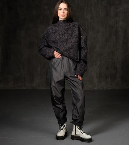 Sweater open shoulders lamb graphite