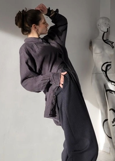 Oversize white linen shirt