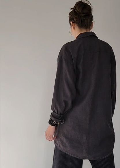 Oversize white linen shirt