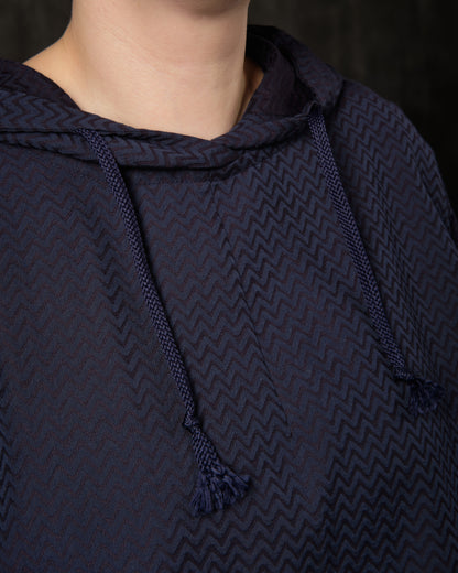 New office blue shirt with a knitted back