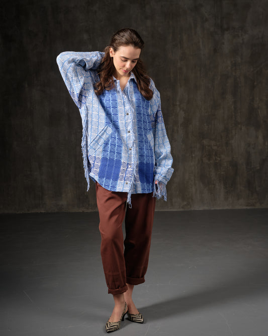 Shirt jacket recycled jacquard with ornament