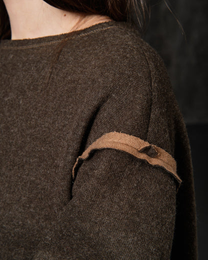 Sweater textile wool khaki - sand