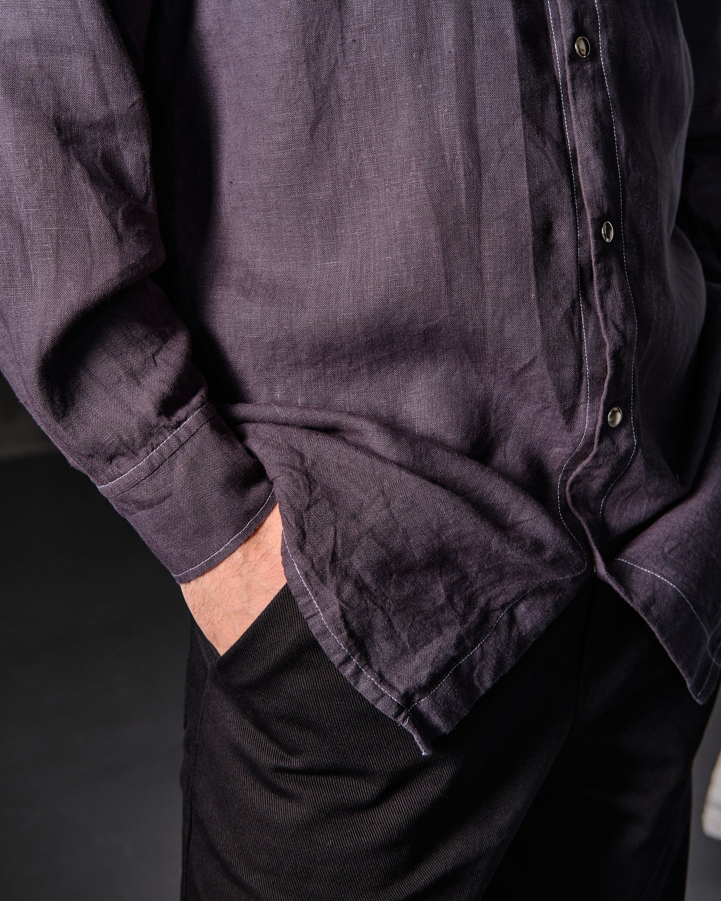 Oversize white linen shirt