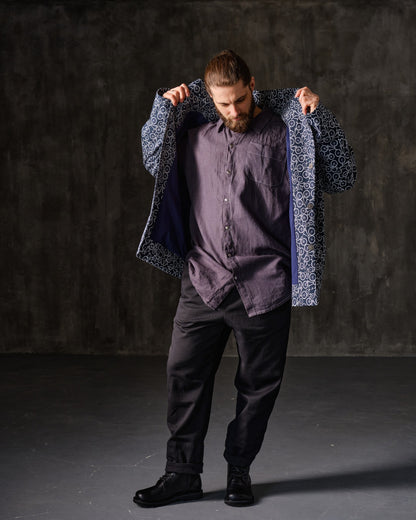 Coat unisex jacquard geometric ornament