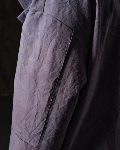 Hand-dyed gray cotton coat-jacket