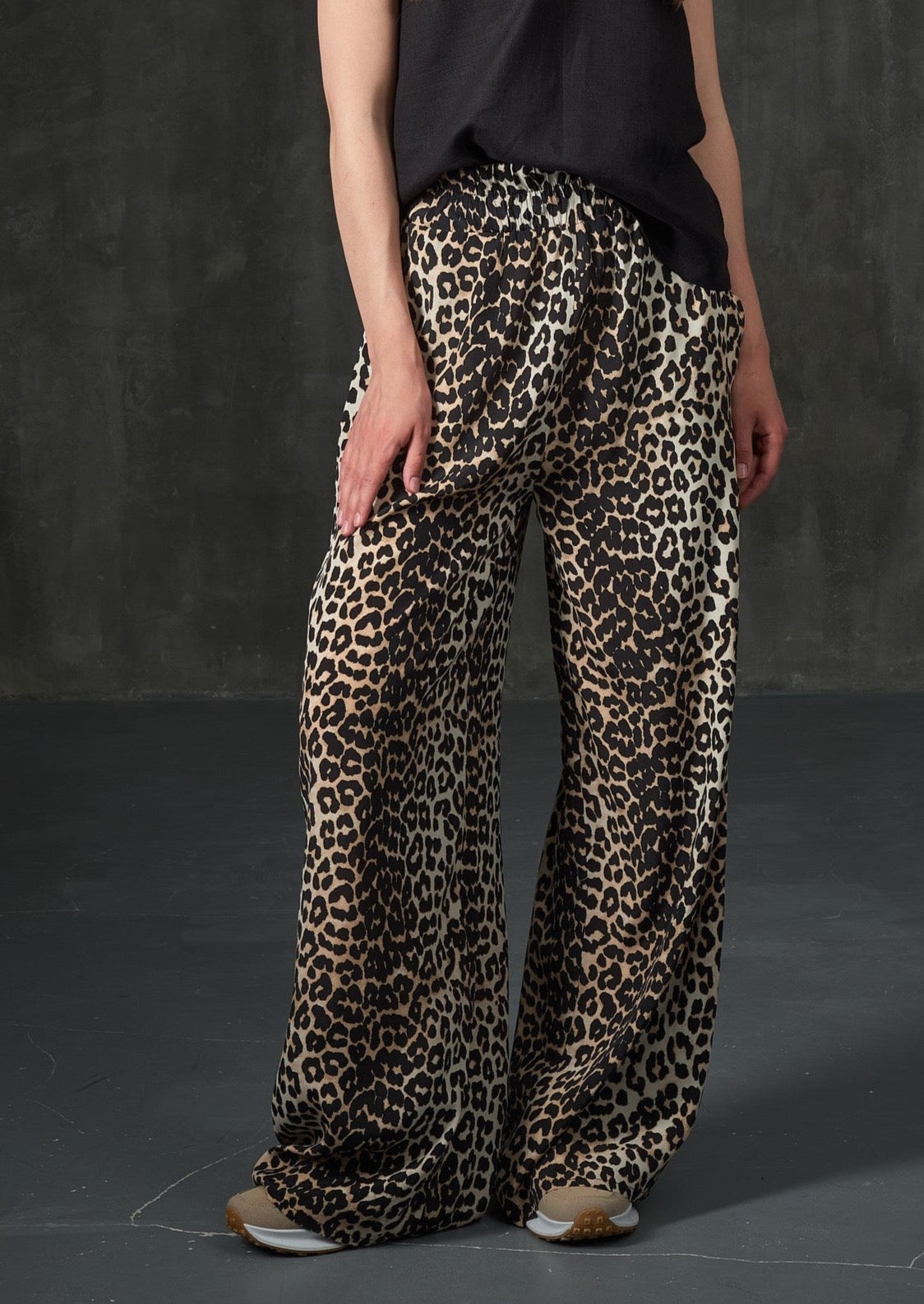 Palazzo light cotton leopard