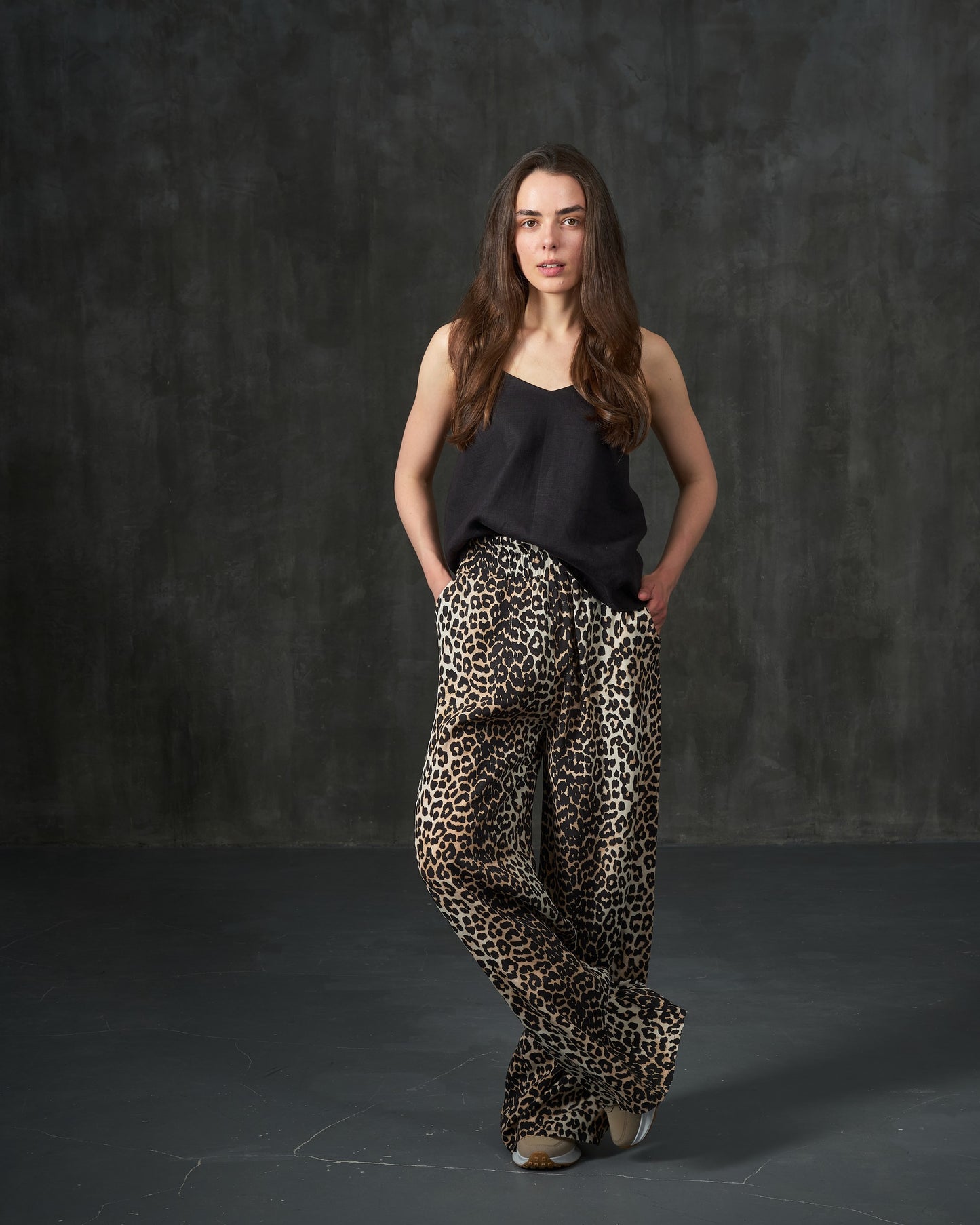 Palazzo light cotton leopard