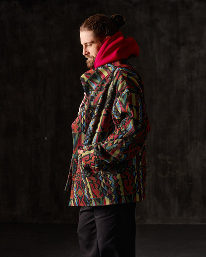 Unisex coat, geometric pattern, 2 colors