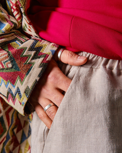 Coat unisex jacquard geometric ornament