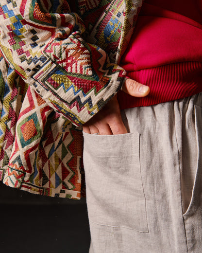 Wight striped boyfriend pants