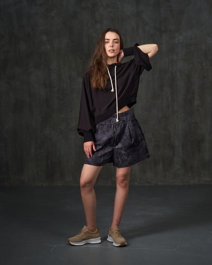 Tai Dai gray cotton shorts