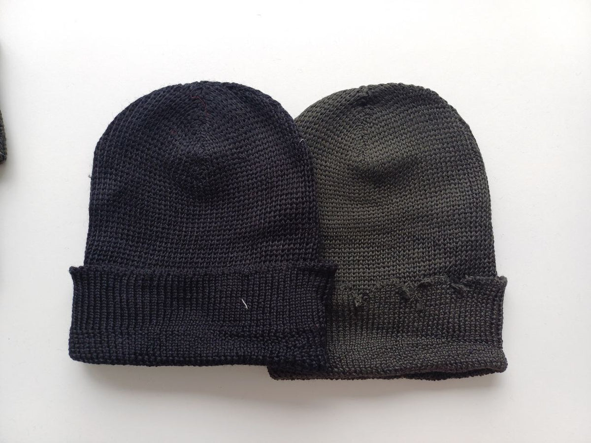 Blue-black ragged cotton rep hat