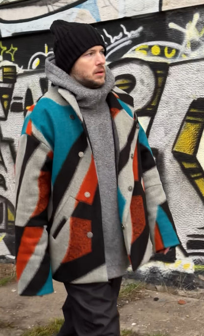Пальто вовняне  чоловіче "Графіті"
