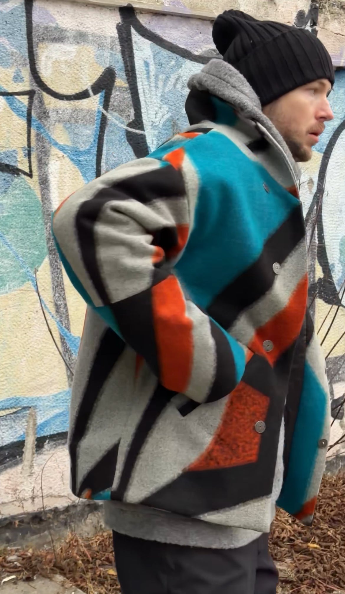 Пальто вовняне  чоловіче "Графіті"