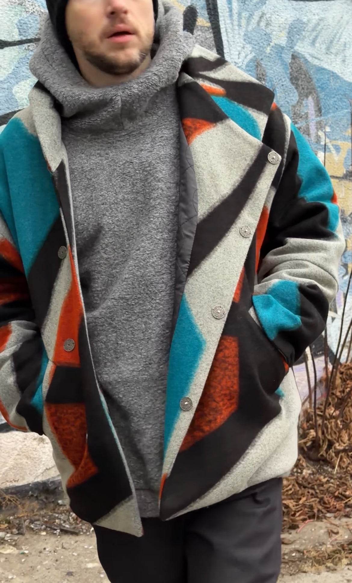 Пальто вовняне  чоловіче "Графіті"