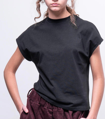 Black cotton T-shirt