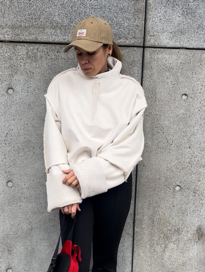 Хутряний кремовий двосторонній анорак