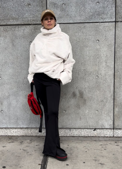 Хутряний кремовий двосторонній анорак