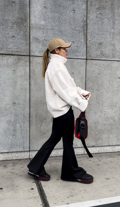 Хутряний кремовий двосторонній анорак