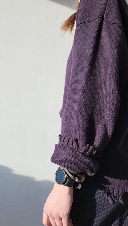 Светр recycling бавовняний синьо-фіолетовий