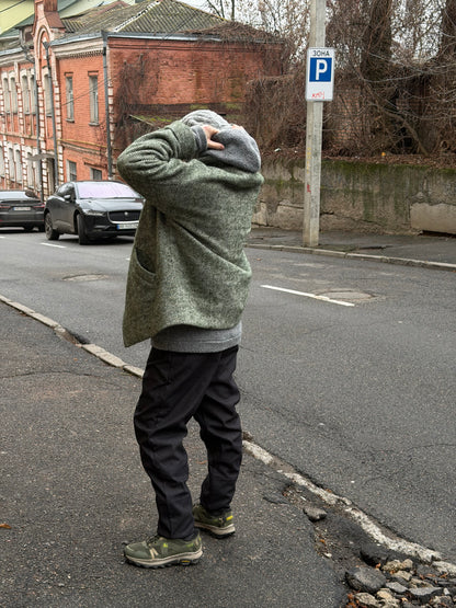 Пальто вовняне зелене чоловіче
