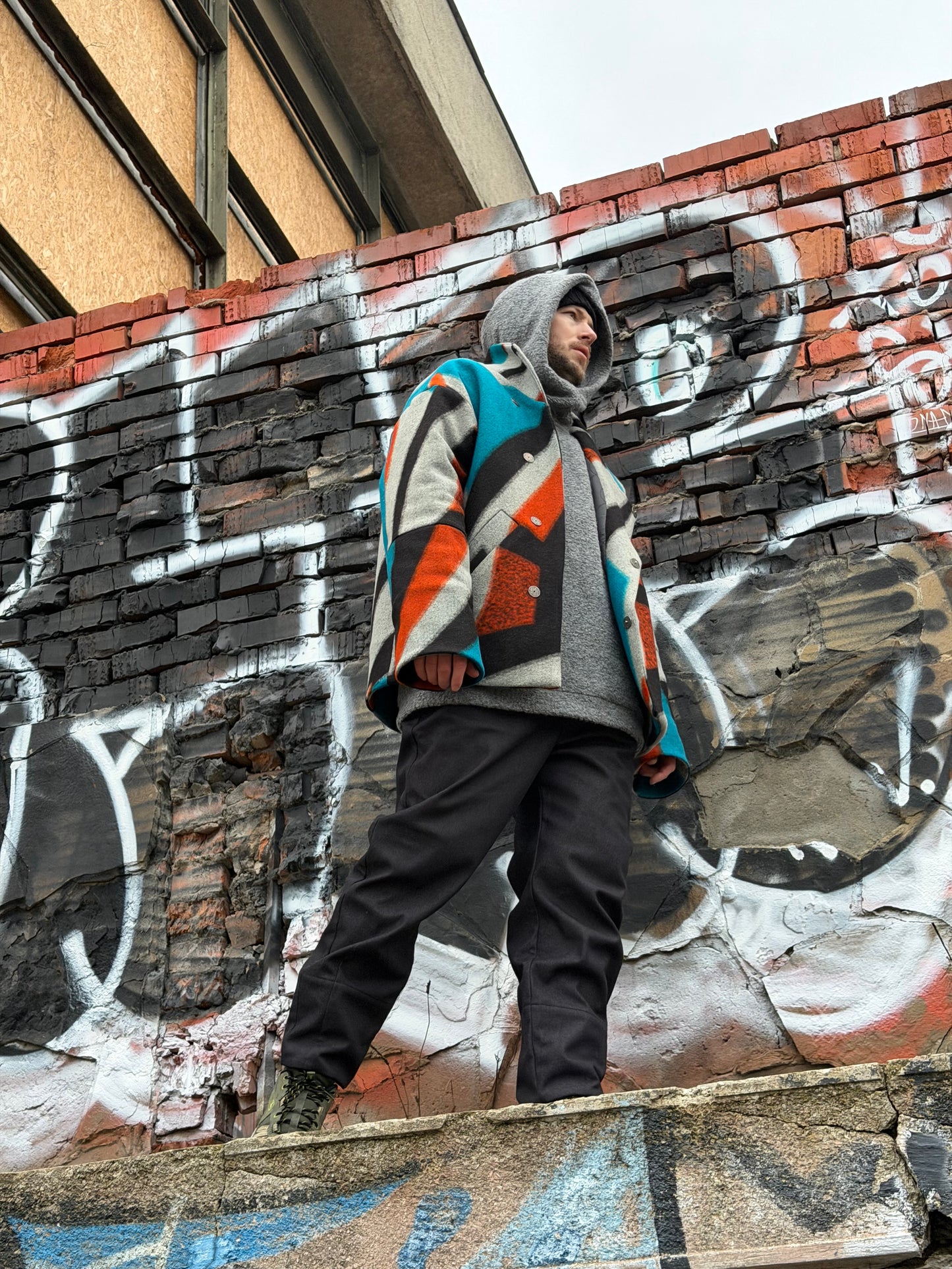 Пальто вовняне  чоловіче "Графіті"