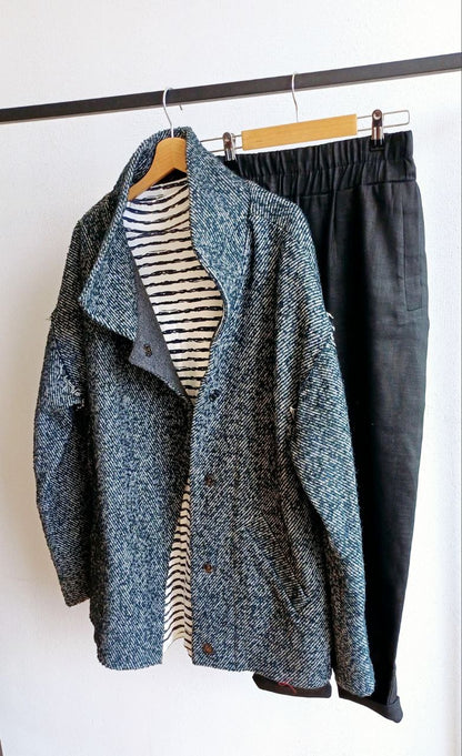 Blue unisex woolen coat