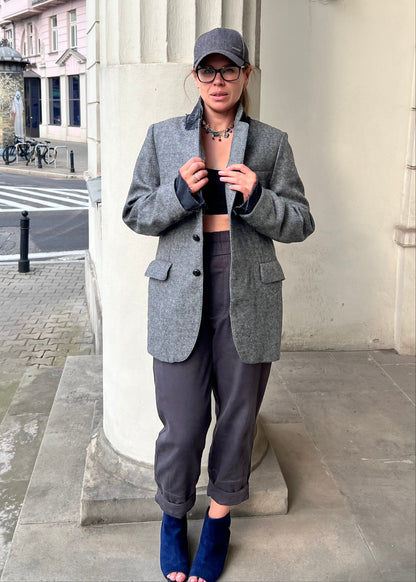 Штани котонові сірі фарбовані - банани