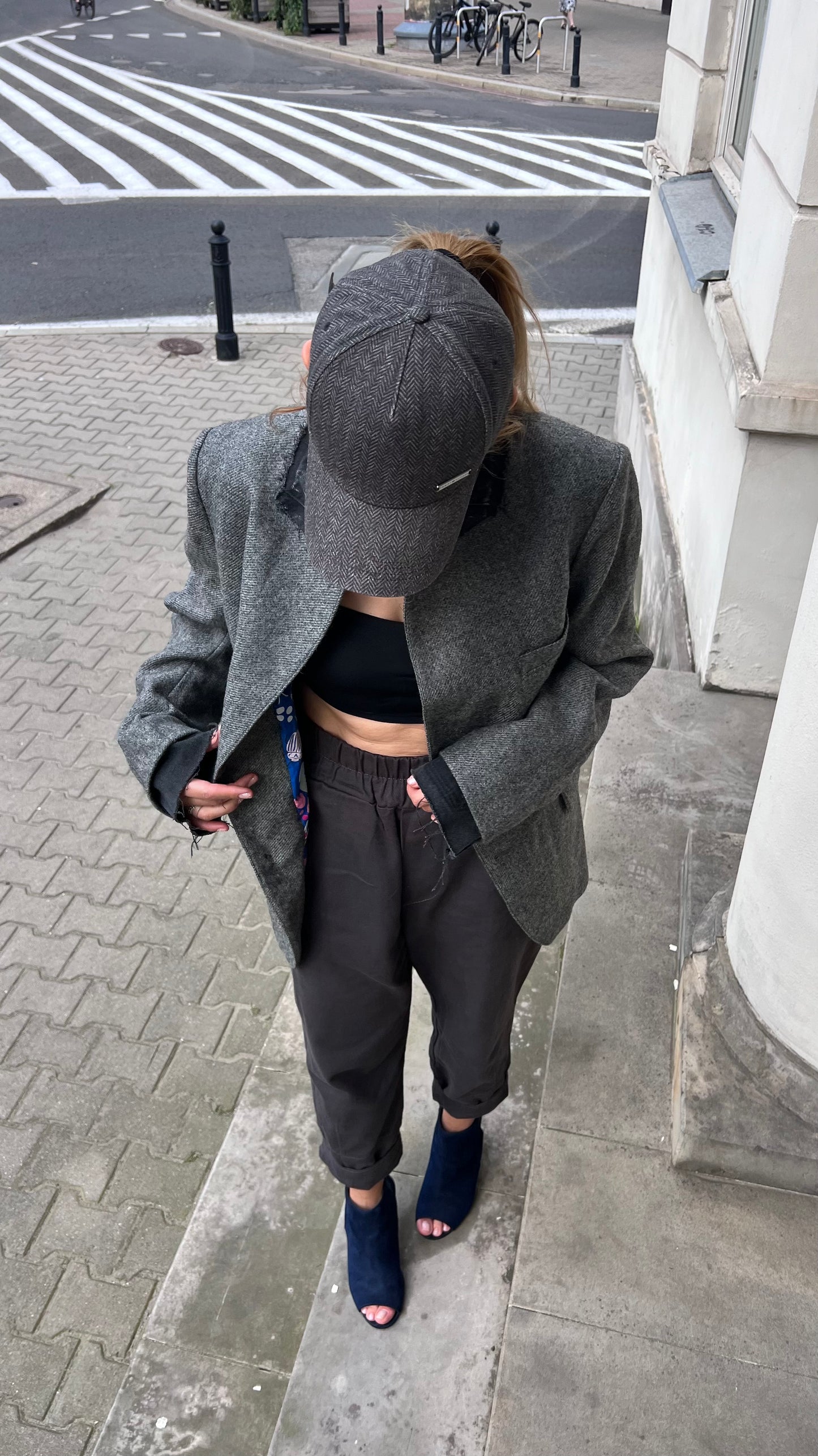 Штани котонові сірі фарбовані - банани