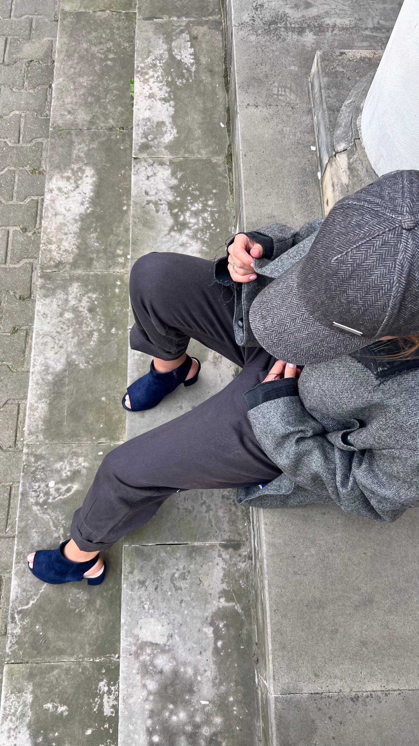 Штани котонові сірі фарбовані - банани