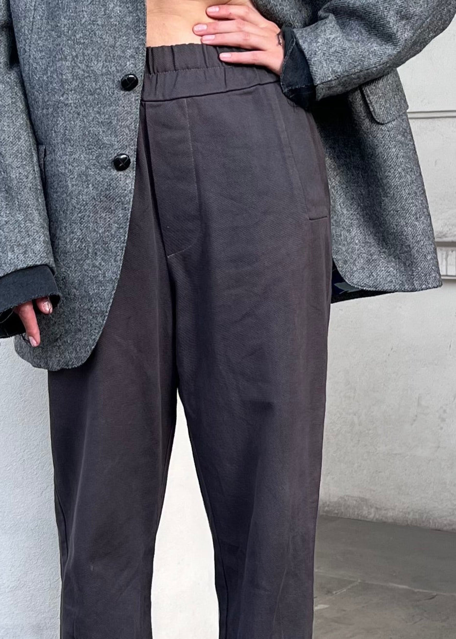 Штани котонові сірі фарбовані - банани