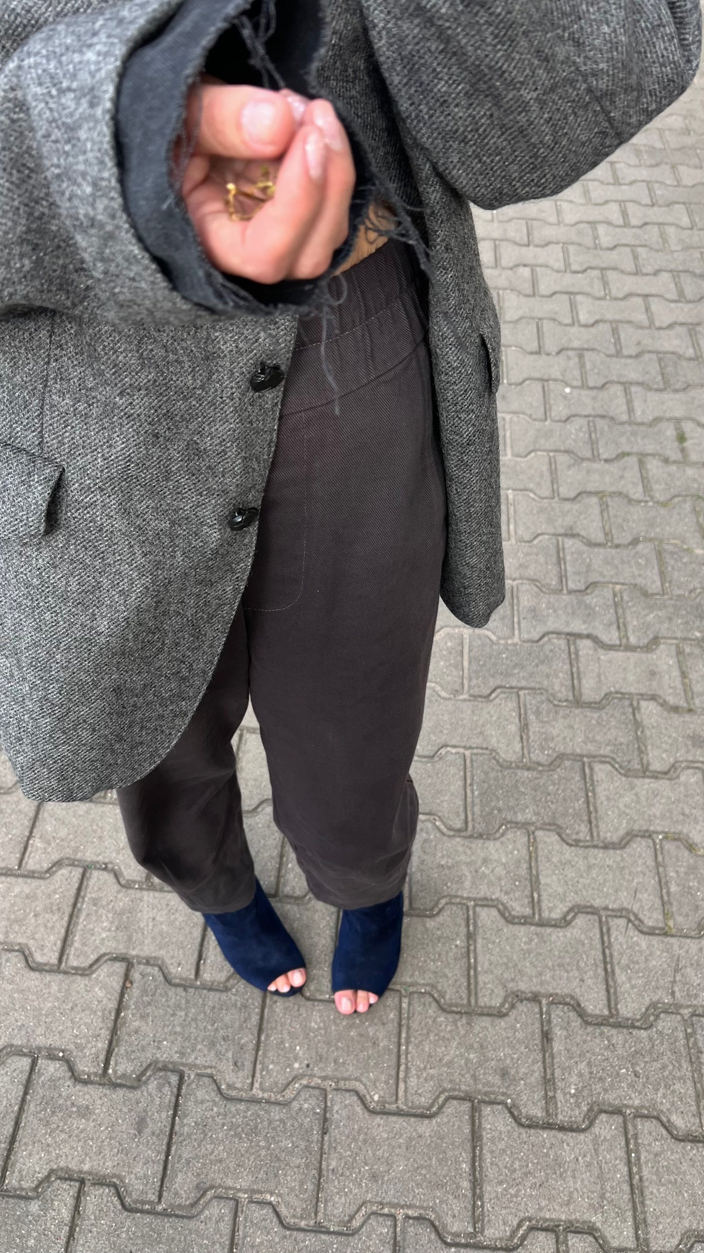 Штани котонові сірі фарбовані - банани