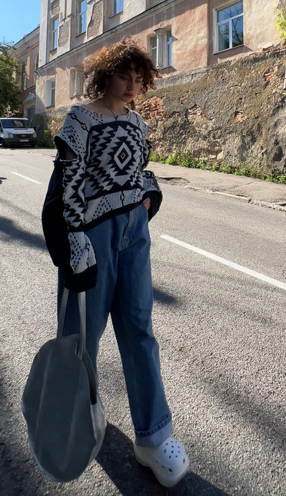 Светр reworked vintage  з орнаментом
