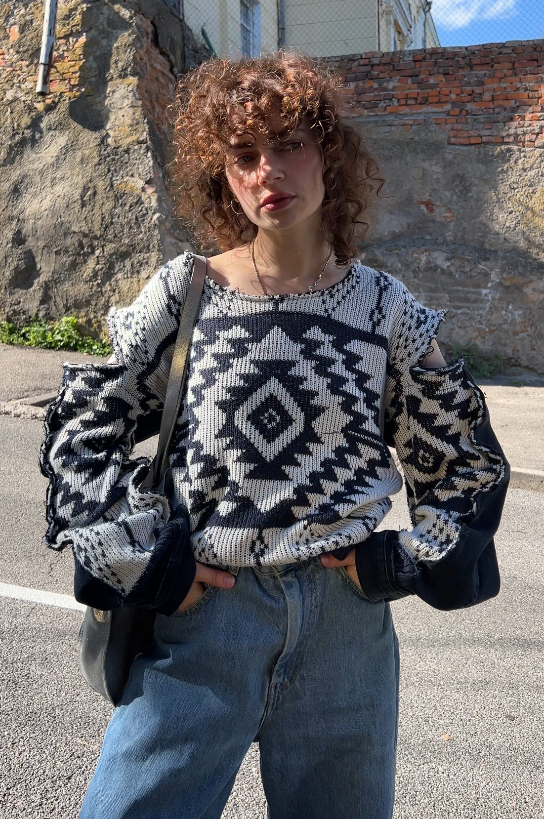 Светр reworked vintage  з орнаментом