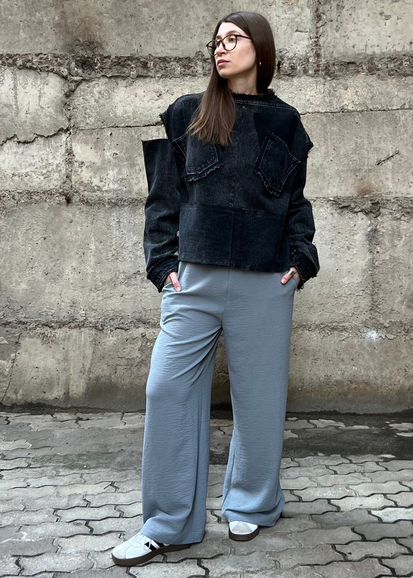 Palazzo light cotton gray
